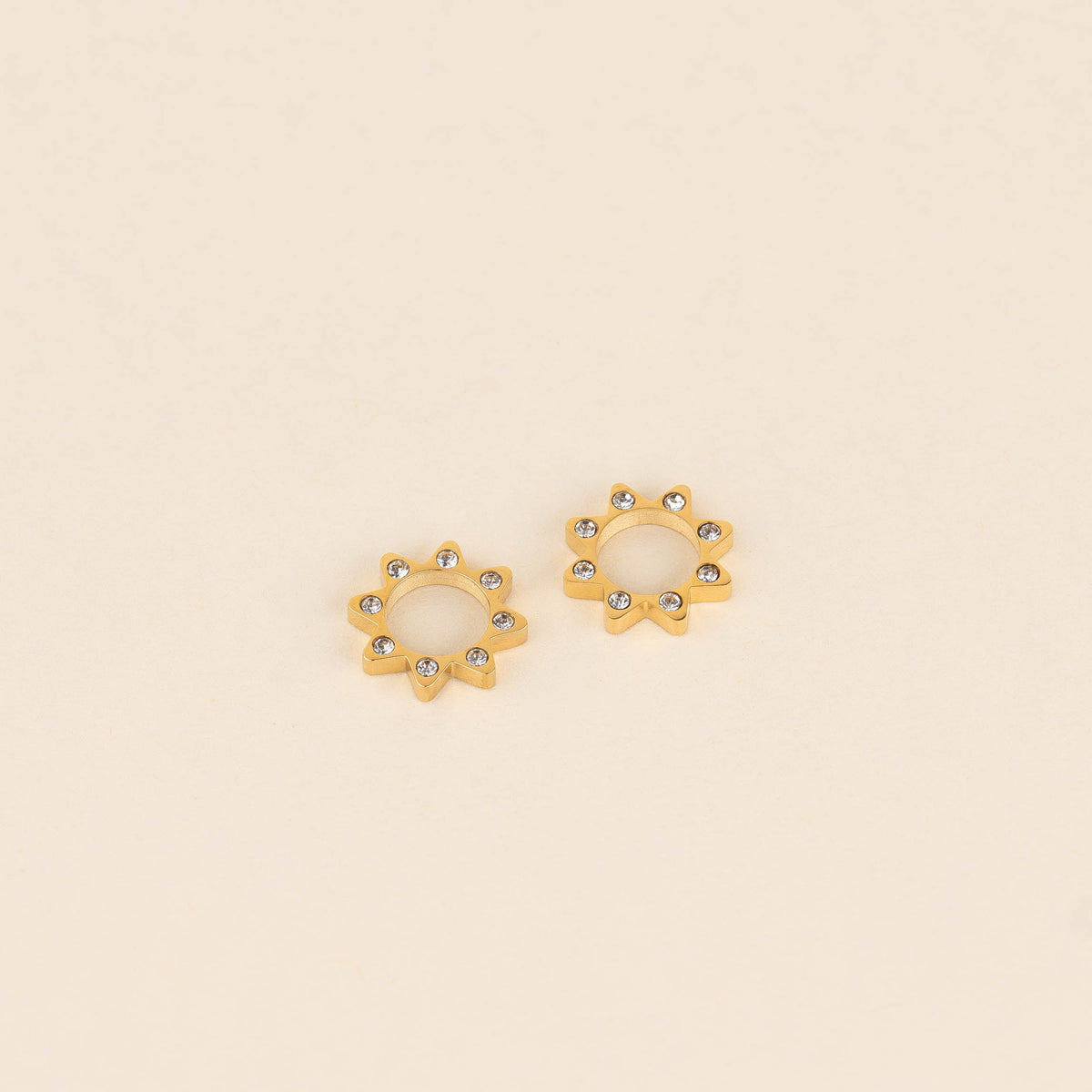 Crystal Sun Chunky Huggie Hoop Charms