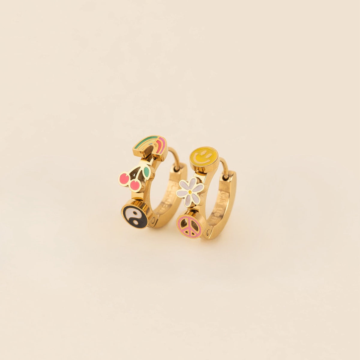 Groovy 3D Huggie Hoop Earrings