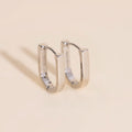 Smooth Stirrup Huggie Hoop Earrings 1