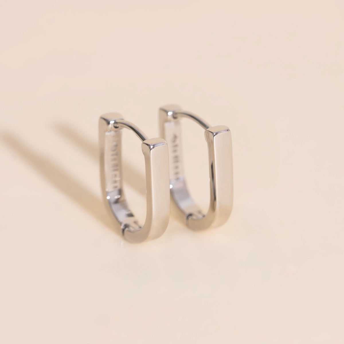 Titanium Smooth Stirrup Huggie Hoop Earrings - FeatherTUFF™