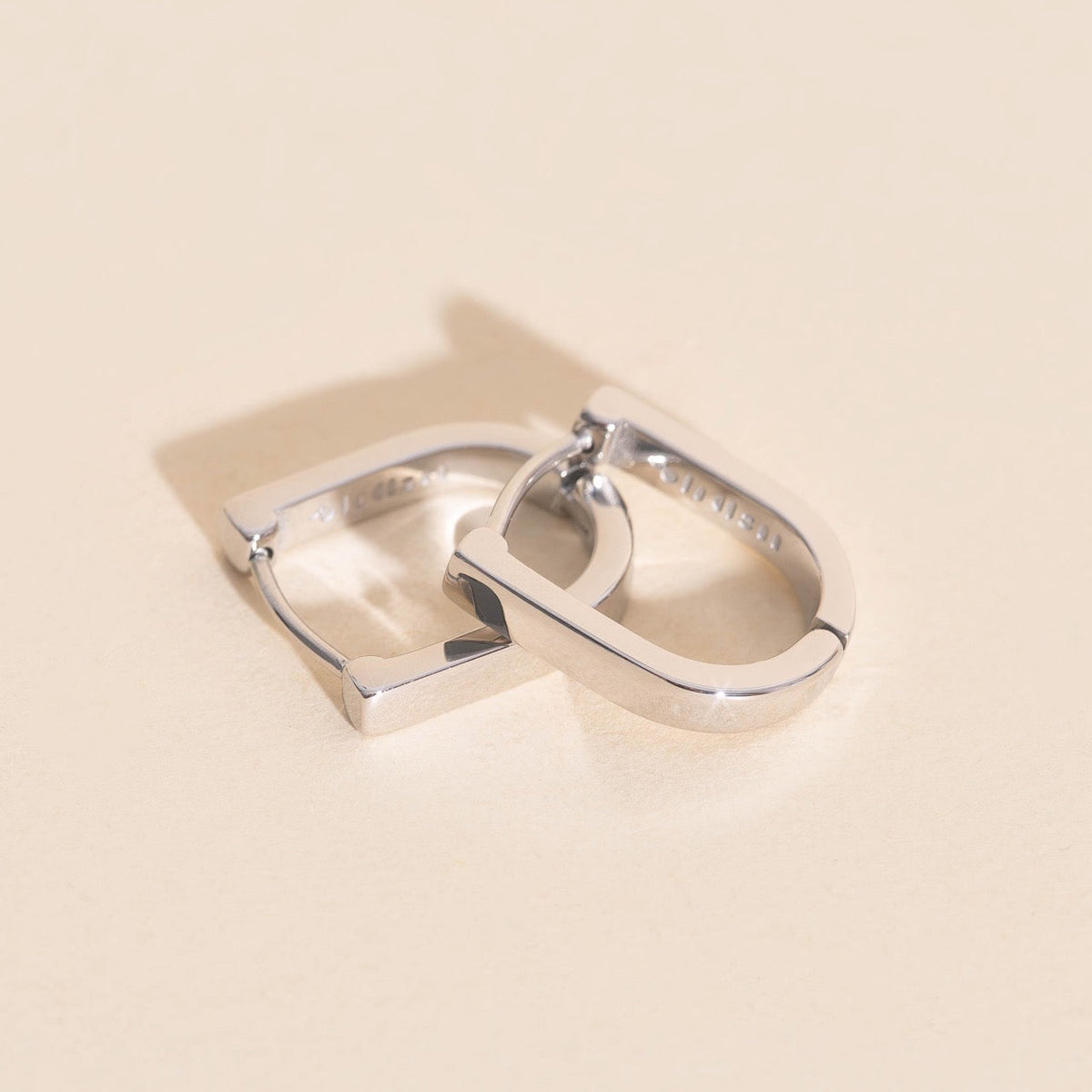 Titanium Smooth Stirrup Huggie Hoop Earrings - FeatherTUFF™