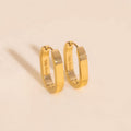 Smooth Oblong Huggie Hoop Earrings 1