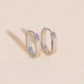 Smooth Oblong Huggie Hoop Earrings 5