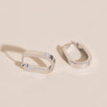 Smooth Oblong Huggie Hoop Earrings 2