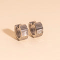 Textured Crystal Super Chunky Huggie Hoop Earrings 5