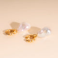 Jumbo Baroque Natural Pearl Huggie Hoop Charms 3