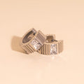 Textured Crystal Super Chunky Huggie Hoop Earrings 6