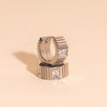 Textured Crystal Super Chunky Huggie Hoop Earrings 7