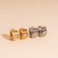 Textured Crystal Super Chunky Huggie Hoop Earrings 9