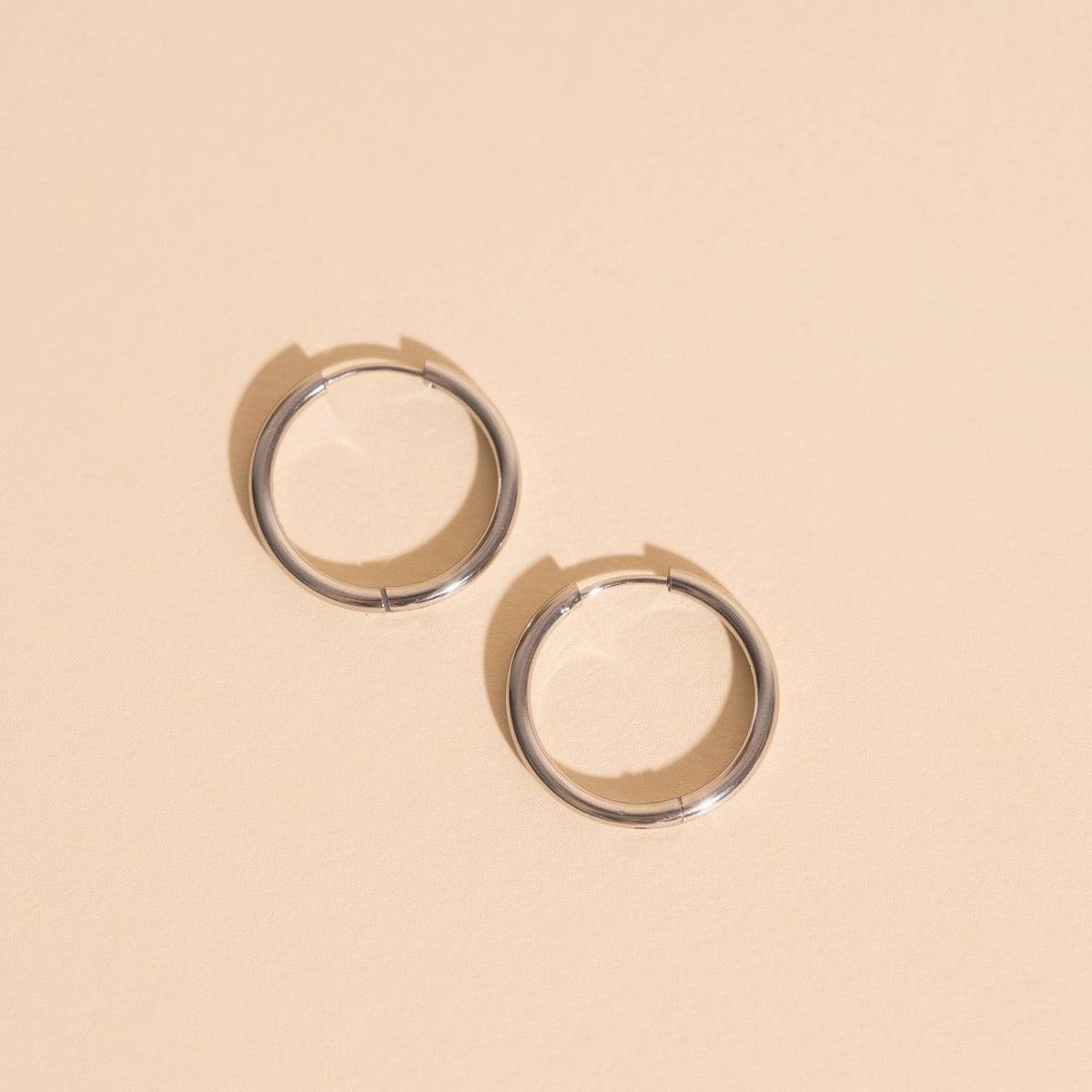 Titanium Circle Rounded Huggie Hoop Earrings - FeatherTUFF™