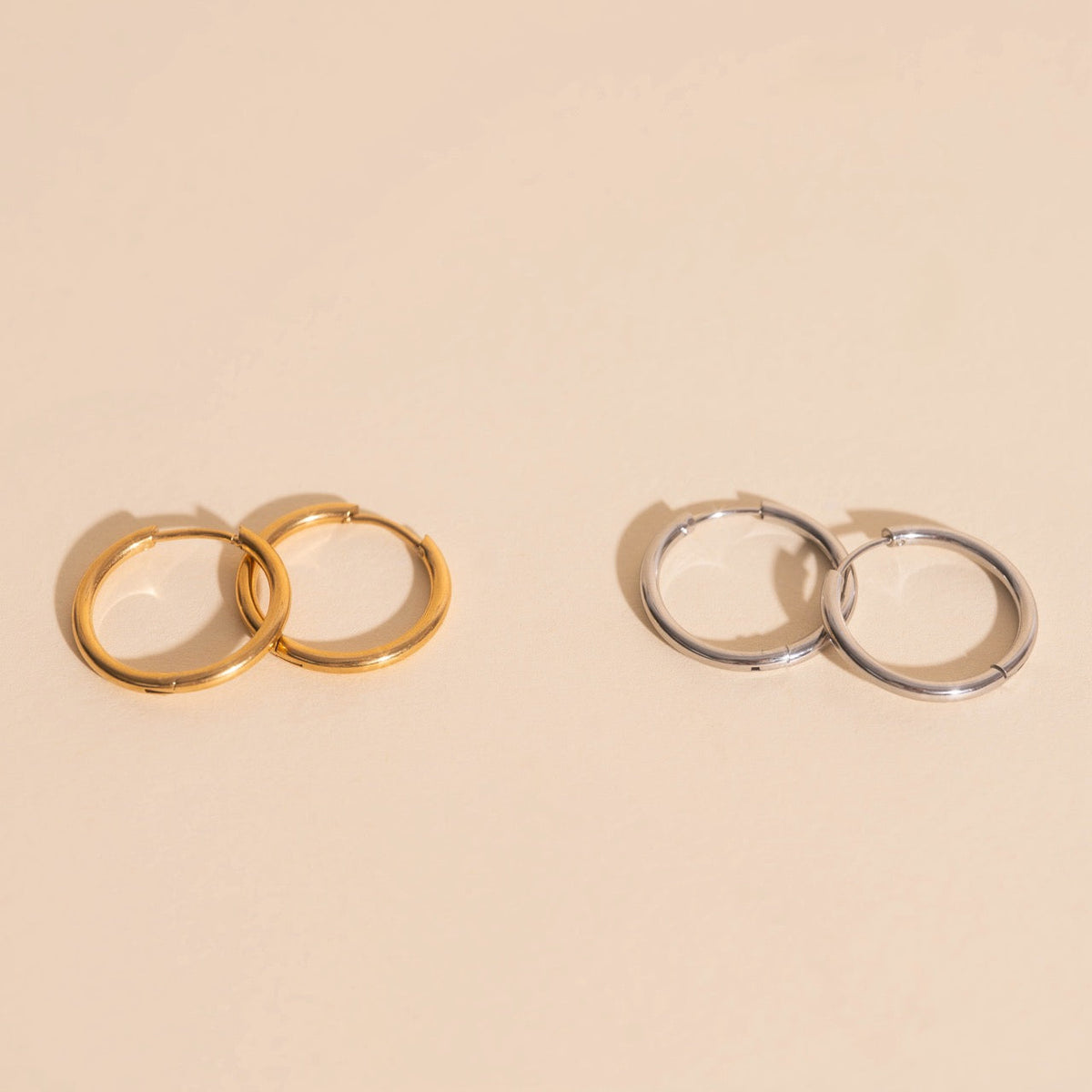 Titanium Circle Rounded Huggie Hoop Earrings - FeatherTUFF™
