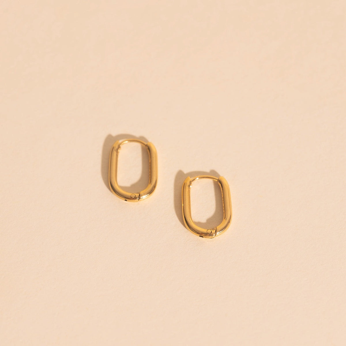 Titanium Rectangle Rounded Huggie Hoop Earrings - FeatherTUFF™