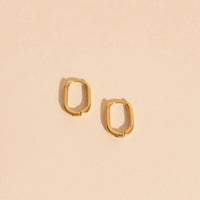 Titanium Rectangle Rounded Huggie Hoop Earrings - FeatherTUFF™