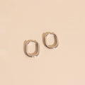 Titanium Rectangle Rounded Huggie Hoop Earrings - FeatherTUFF™ 5