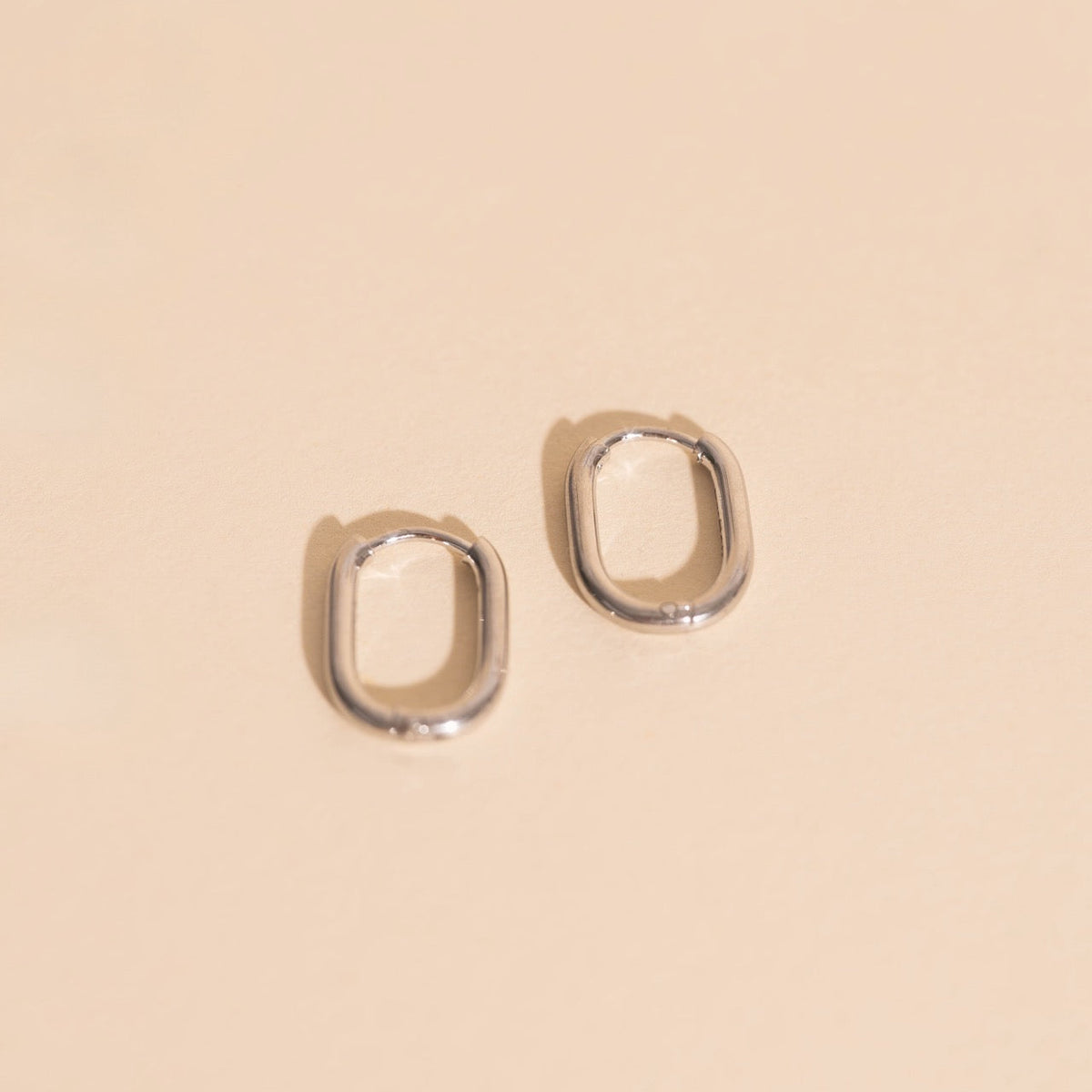 Titanium Rectangle Rounded Huggie Hoop Earrings - FeatherTUFF™