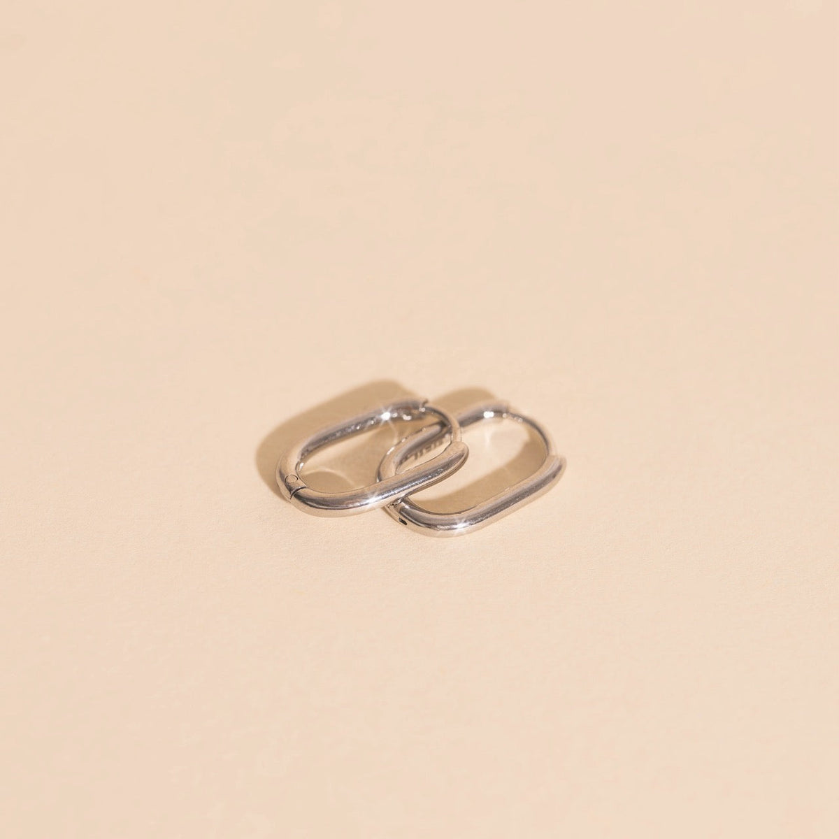 Titanium Rectangle Rounded Huggie Hoop Earrings - FeatherTUFF™