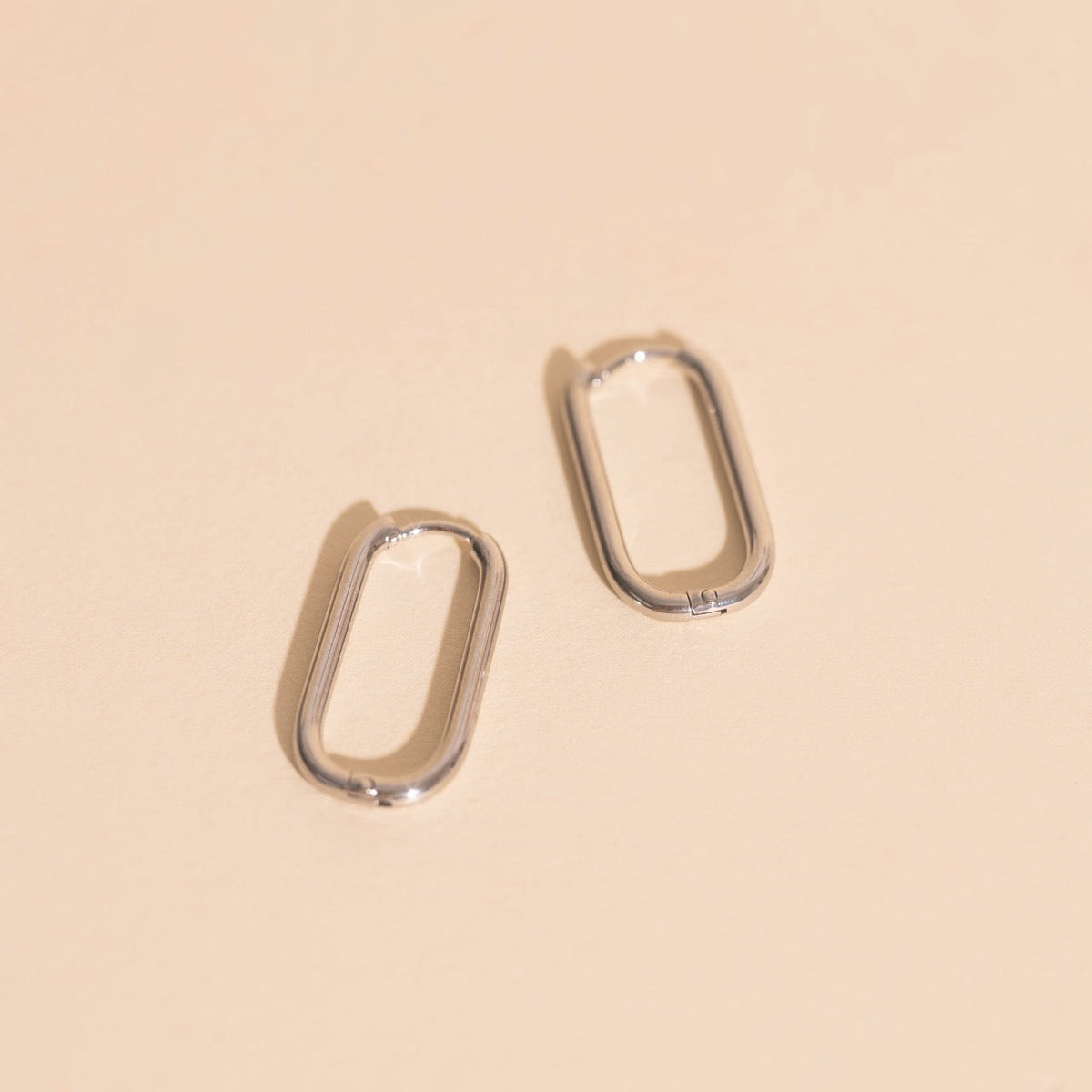 Titanium Rectangle Rounded Huggie Hoop Earrings - FeatherTUFF™