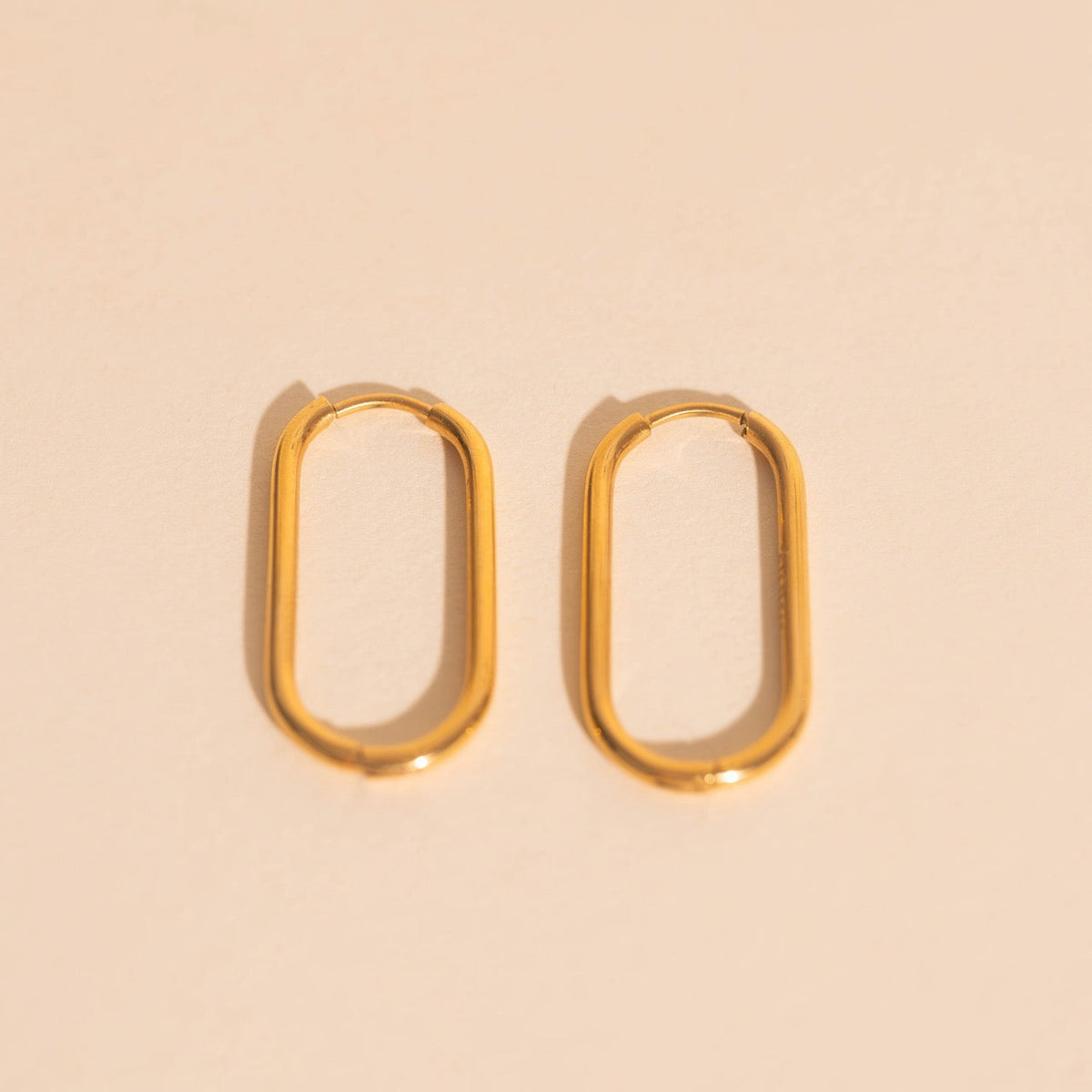 Titanium Rectangle Rounded Huggie Hoop Earrings - FeatherTUFF™