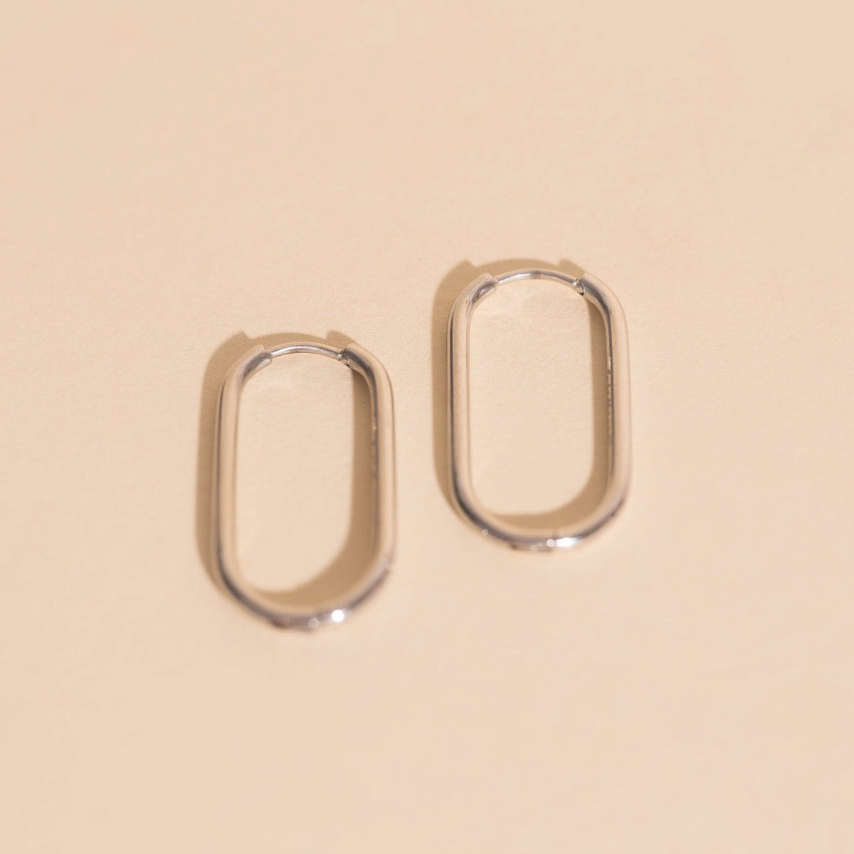 Titanium Rectangle Rounded Huggie Hoop Earrings - FeatherTUFF™