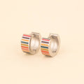 Striped Super Chunky Huggie Hoop Earrings 4
