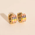Stitched Super Chunky Huggie Hoop Earrings 1