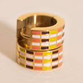 Stitched Super Chunky Huggie Hoop Earrings 3