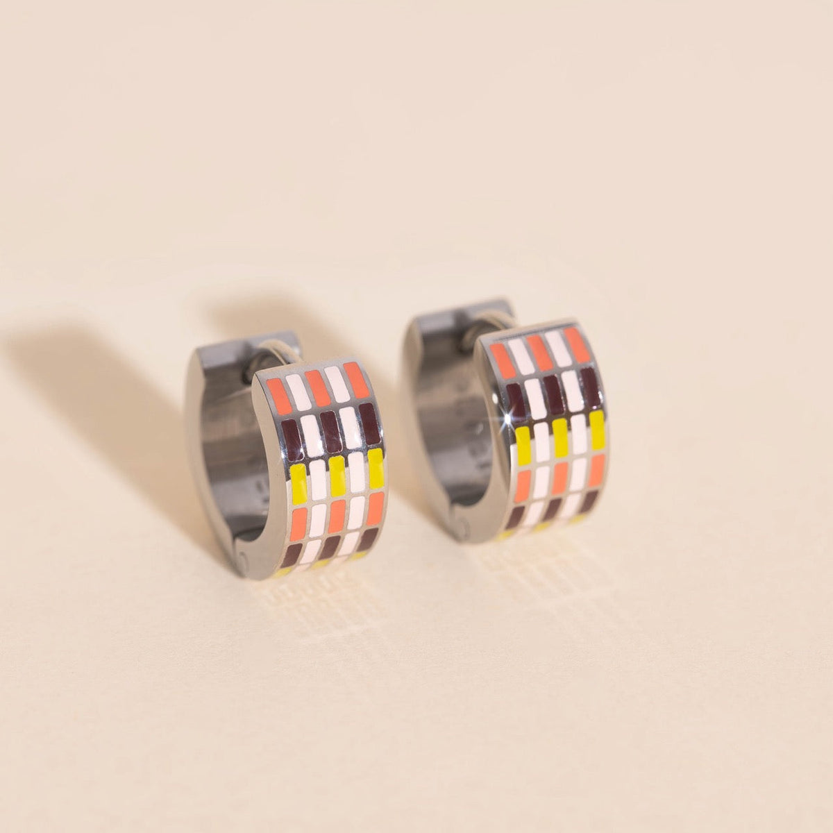 Stitched Super Chunky Huggie Hoop Earrings