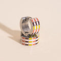 Stitched Super Chunky Huggie Hoop Earrings 2
