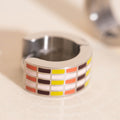 Stitched Super Chunky Huggie Hoop Earrings 7