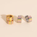 Stitched Super Chunky Huggie Hoop Earrings 4