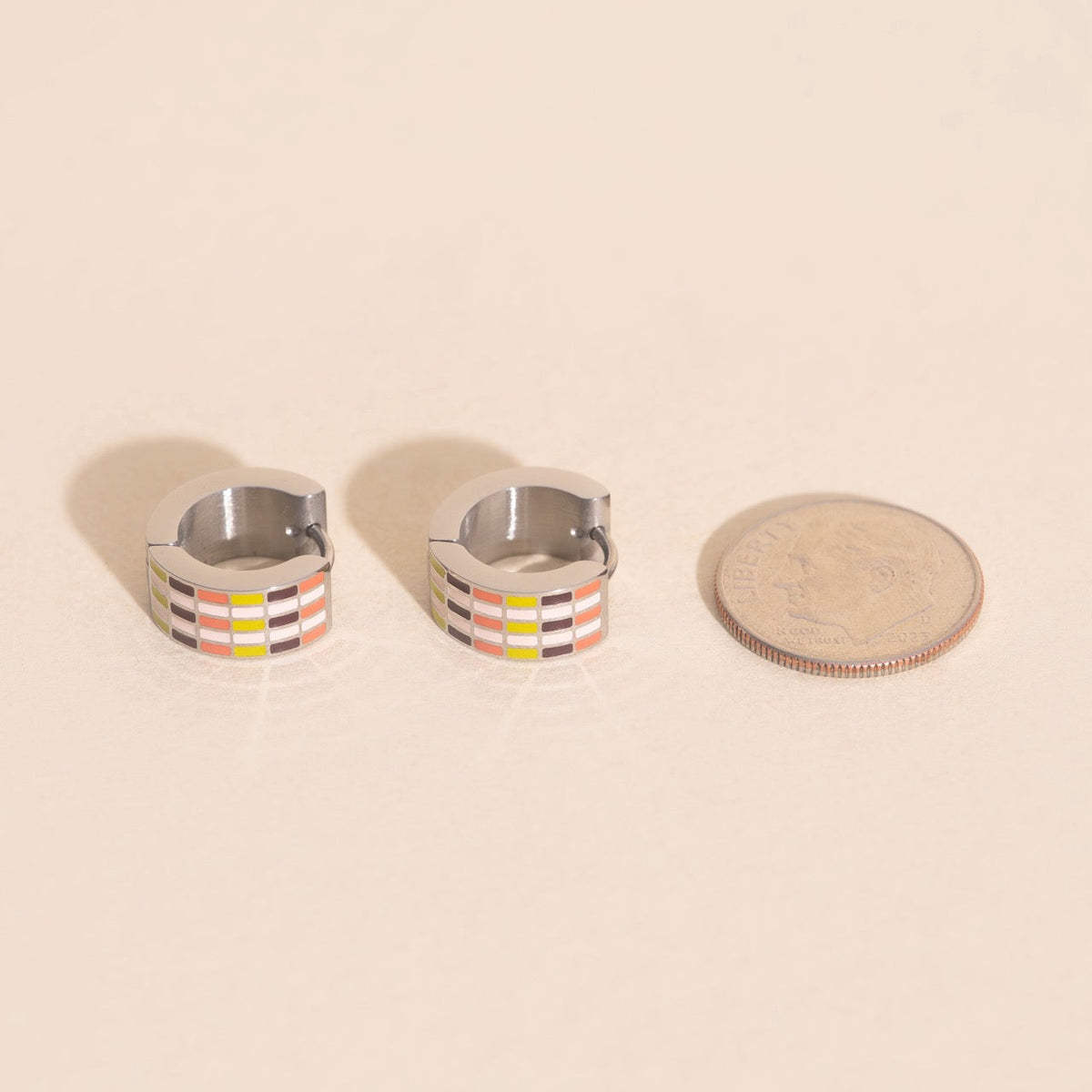 Stitched Super Chunky Huggie Hoop Earrings