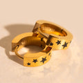 Star Chunky Huggie Hoop Earrings 3
