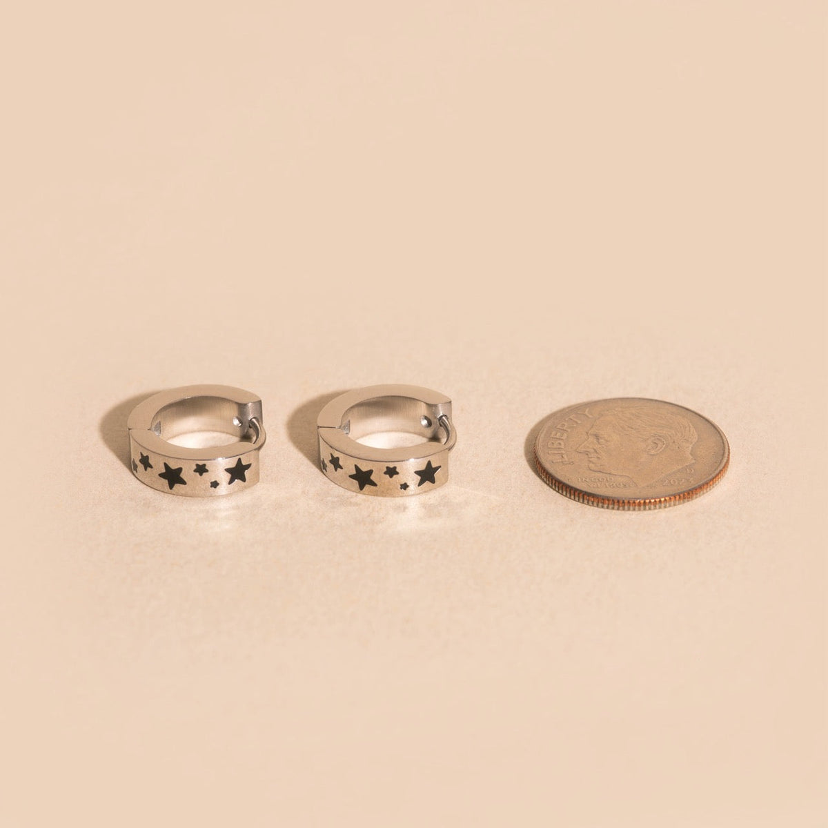 Star Chunky Huggie Hoop Earrings