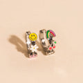 Groovy 3D Huggie Hoop Earrings 1