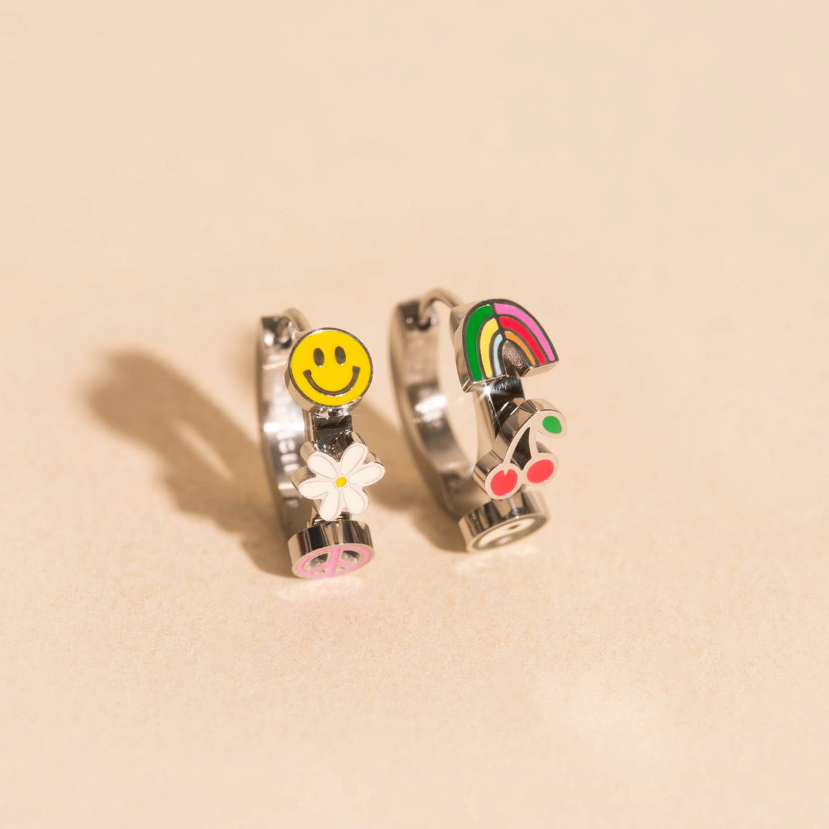 Groovy 3D Huggie Hoop Earrings