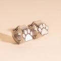 Paw Print Super Chunky 3D Huggie Hoop Earrings 1