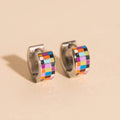 Checkered Super Chunky Huggie Hoop Earrings 10