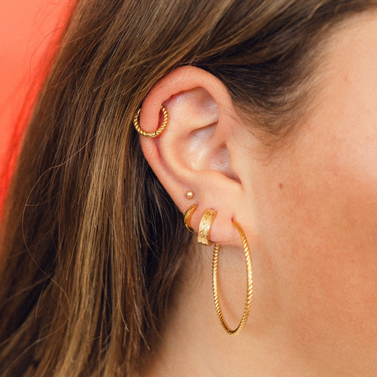 Paisley Chunky Huggie Hoop Earrings