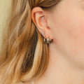 Diamond Rounded Huggie Hoop Earrings 7