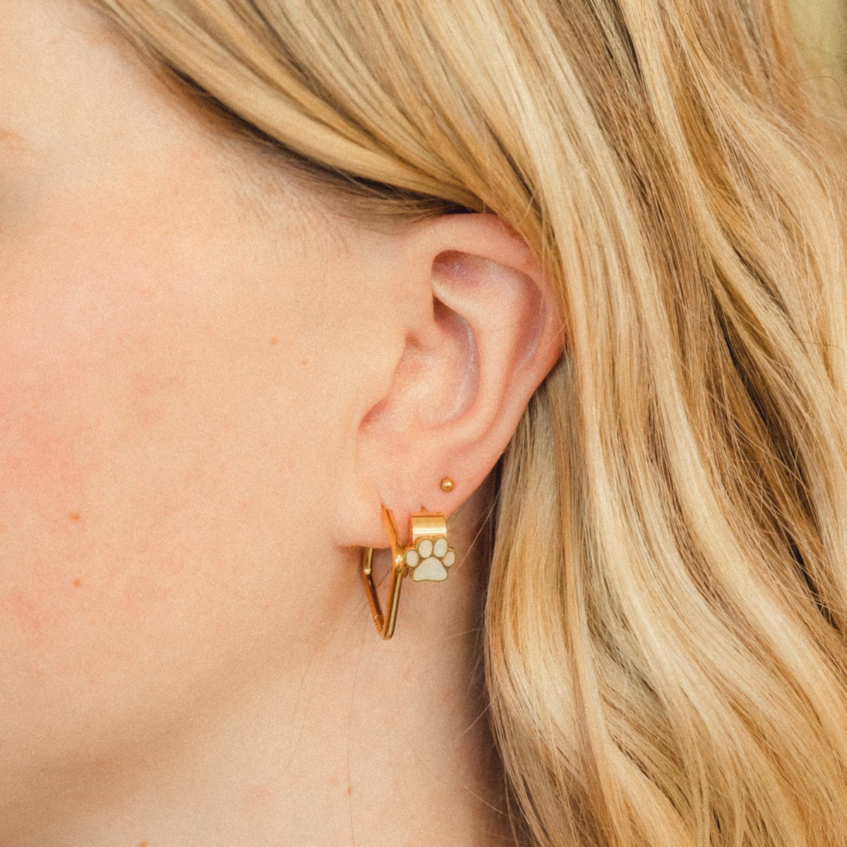 Paw Print Super Chunky 3D Huggie Hoop Earrings