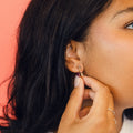 Celestial Oblong 3D Huggie Hoop Earrings 2