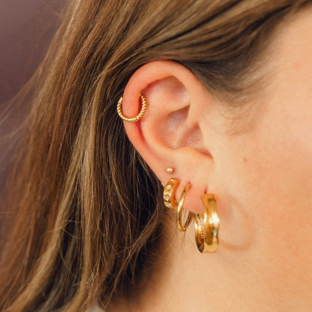 Starburst Chunky Huggie Hoop Earrings