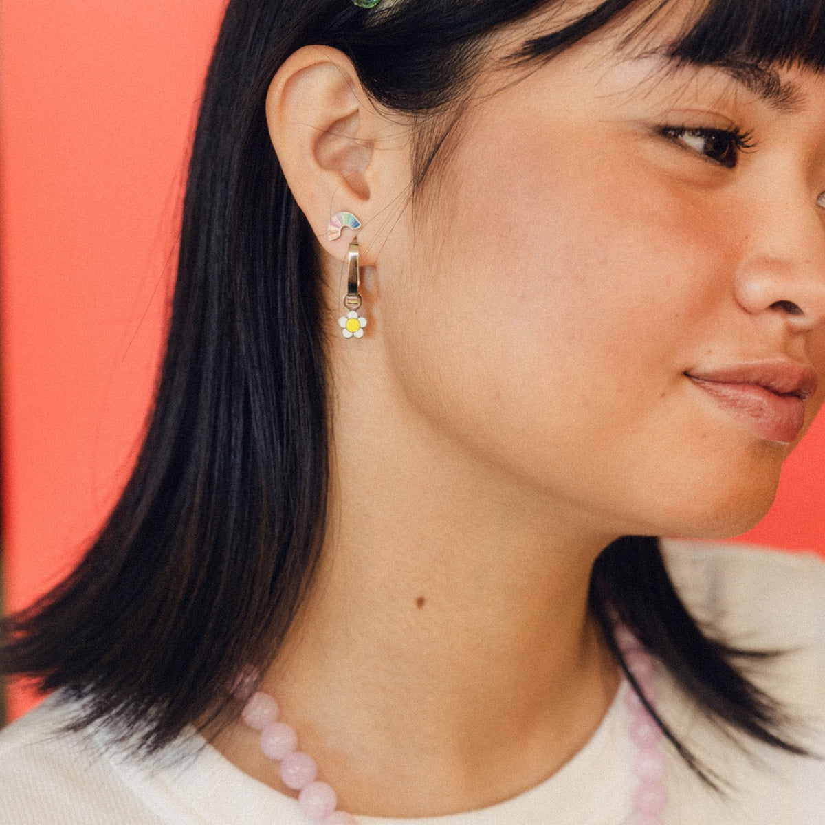 Titanium Smooth Oblong Huggie Hoop Earrings - FeatherTUFF™