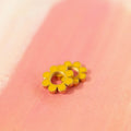 Yellow Flower Huggie Hoop Charms 7