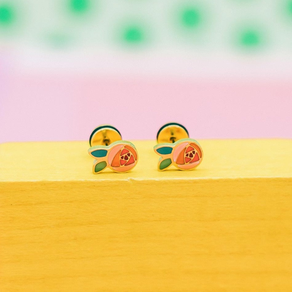 Rosette Stud Earrings
