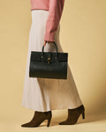 Oriana (black) - Italian calf leather women's handbag (with shoulder strap) 6