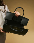 Oriana (black) - Italian calf leather women's handbag (with shoulder strap) 5