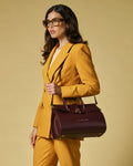 Oriana (eggplant) - Italian calf leather women's handbag (with shoulder strap) 5