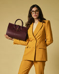 Oriana (eggplant) - Italian calf leather women's handbag (with shoulder strap) 6