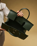 Oriana (green) - Italian calf leather women's handbag (with shoulder strap) 3